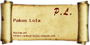 Pakos Lola névjegykártya